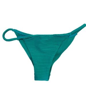 NWT Vix Paula Hermanny (1) pc. Turquoise Ribbed Bikini Bottom Size Small